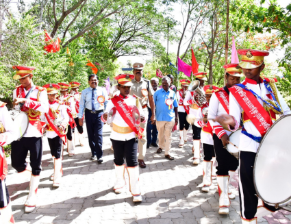 Students marching at the 17th Annual Sports Meet